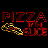 Red Pizza By The Slice Logo Neonkyltti