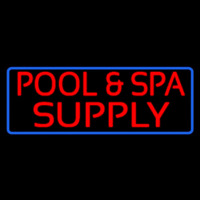 Red Pool And Spa Supply With Blue Border Neonkyltti