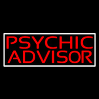Red Psychic Advisor White Border Neonkyltti