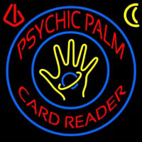 Red Psychic Palm Card Reader Blue Circle Neonkyltti