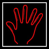 Red Psychic Palm With White Border Neonkyltti