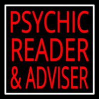 Red Psychic Reader And Advisor With Border Neonkyltti