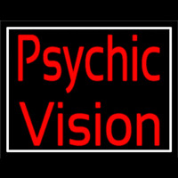 Red Psychic Vision White Border Neonkyltti