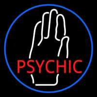 Red Psychic With White Palm Blue Border Neonkyltti