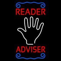 Red Reader Adviser With Palm Neonkyltti