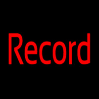 Red Record Cursive Neonkyltti