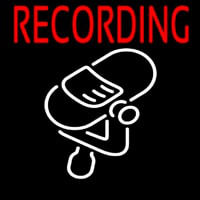 Red Recording Block 2 Neonkyltti