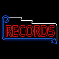 Red Records Block With Arrow Neonkyltti