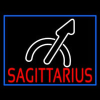 Red Sagittarius White Logo Blue Border Neonkyltti
