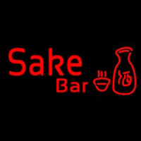 Red Sake Bar With Bottle And Glass Neonkyltti