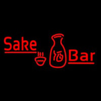 Red Sake Bar With Bottle And Glass Neonkyltti