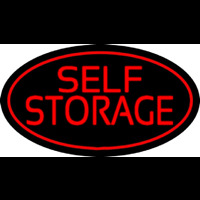 Red Self Storage Oval Neonkyltti