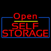 Red Self Storage White Border Open 4 Neonkyltti