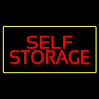 Red Self Storage Yellow Rectangle Neonkyltti