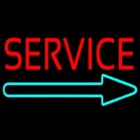 Red Service With Right Arrow Neonkyltti