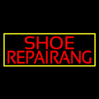 Red Shoe Repairing With Border Neonkyltti