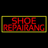 Red Shoe Repairing With Border Neonkyltti