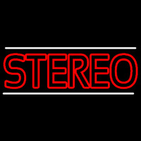 Red Stereo Block White Line Neonkyltti