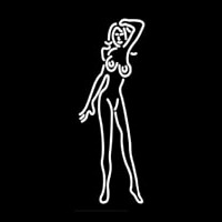 Red Strip Club Girl Neonkyltti