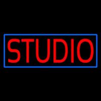 Red Studio Blue Border Neonkyltti