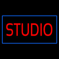 Red Studio Blue Rectangle Neonkyltti