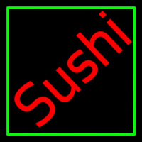 Red Sushi Green Border Neonkyltti