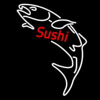 Red Sushi With Fish Logo Neonkyltti