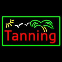 Red Tanning Palm Tree With Green Border Neonkyltti