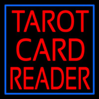 Red Tarot Card Reader Block And Border Neonkyltti