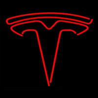 Red Tesla Logo Neonkyltti