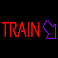 Red Train With Arrow Neonkyltti