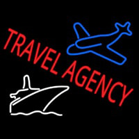 Red Travel Agency With Logo Neonkyltti