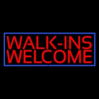 Red Walk Ins Welcome Blue Border Neonkyltti