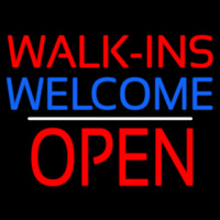 Red Walk Ins Welcome Open Neonkyltti