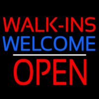 Red Walk Ins Welcome Open White Line Neonkyltti