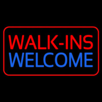 Red Walk Ins Welcome Red Border Neonkyltti
