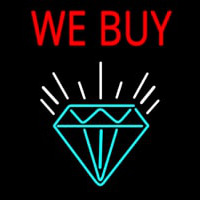 Red We Buy Diamond Logo Neonkyltti