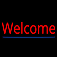 Red Welcome With Underline Neonkyltti