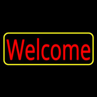 Red Welcome With Yellow Border Neonkyltti