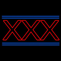 Red X   Blue Lines Neonkyltti