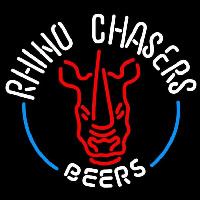 Rhino Chasers Large Beer Sign Neonkyltti