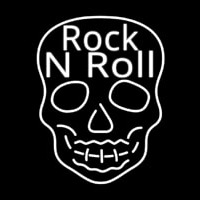 Rock N Roll White Skull 2 Neonkyltti
