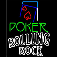 Rolling Rock Green Poker Red Heart Beer Sign Neonkyltti