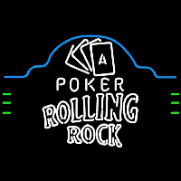 Rolling Rock Poker Ace Cards Beer Sign Neonkyltti