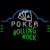 Rolling Rock Poker Ace Cards Beer Sign Neonkyltti