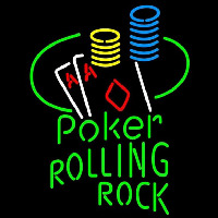 Rolling Rock Poker Ace Coin Table Beer Sign Neonkyltti