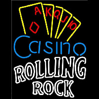 Rolling Rock Poker Casino Ace Series Beer Sign Neonkyltti