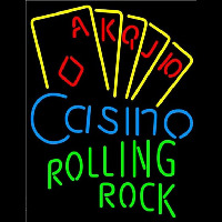 Rolling Rock Poker Casino Ace Series Beer Sign Neonkyltti