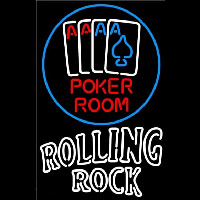 Rolling Rock Poker Room Beer Sign Neonkyltti