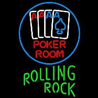 Rolling Rock Poker Room Beer Sign Neonkyltti